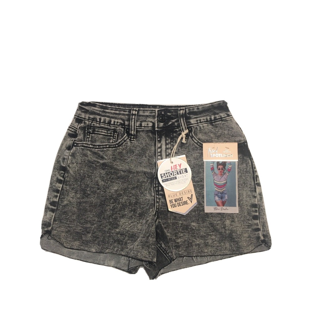Blue Desire Shorts Womens Size 7 High Rise Acid‎ Wash Denim Distressed Shortie